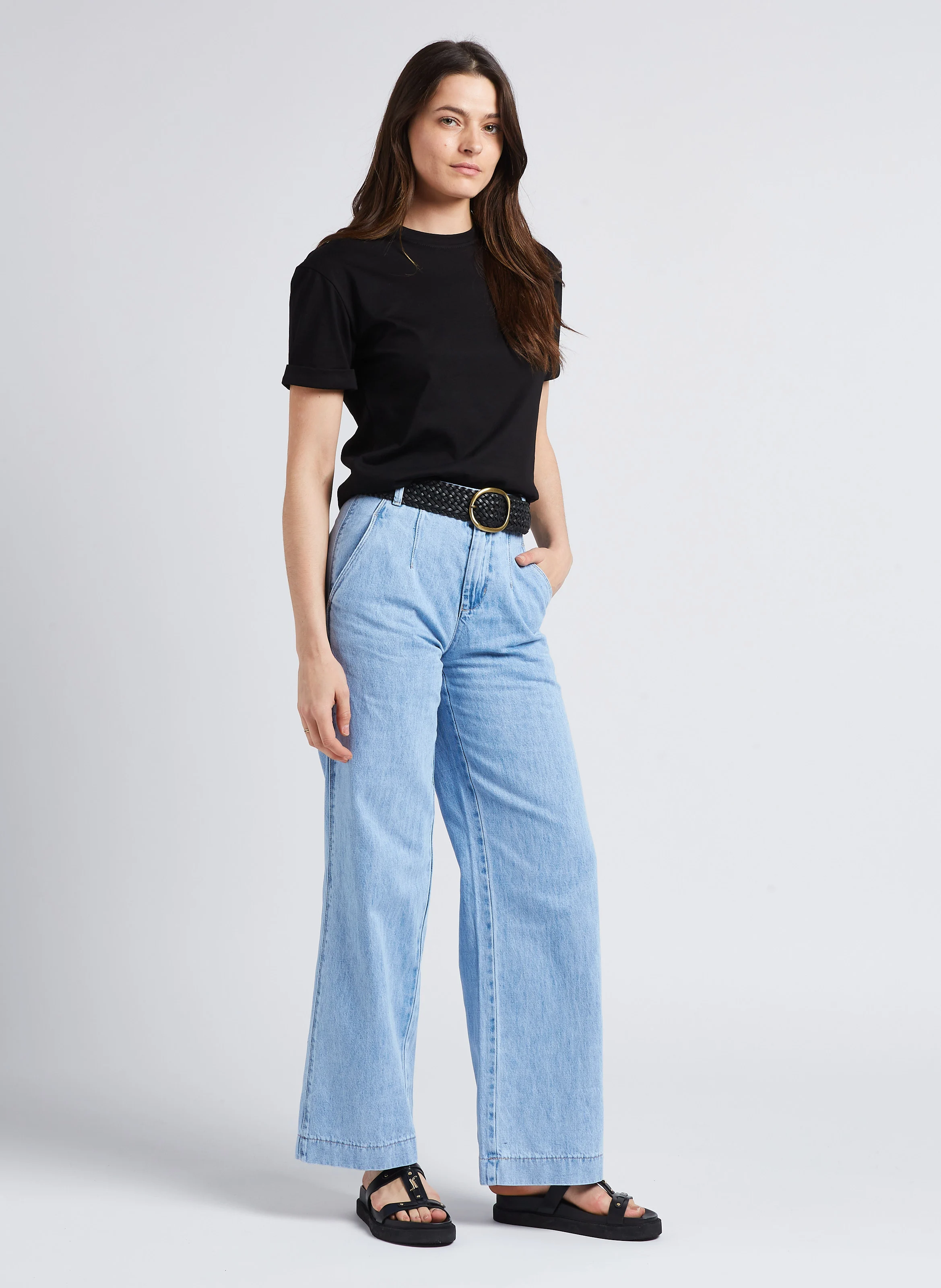 ELOISE - Ceinture tressée en cuir| Noir