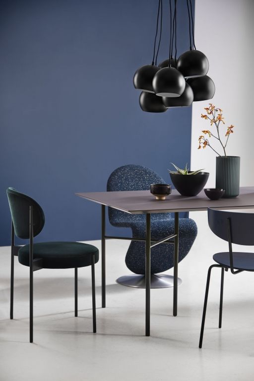 Ferm Living Herman stoel zwart, zwart onderstel