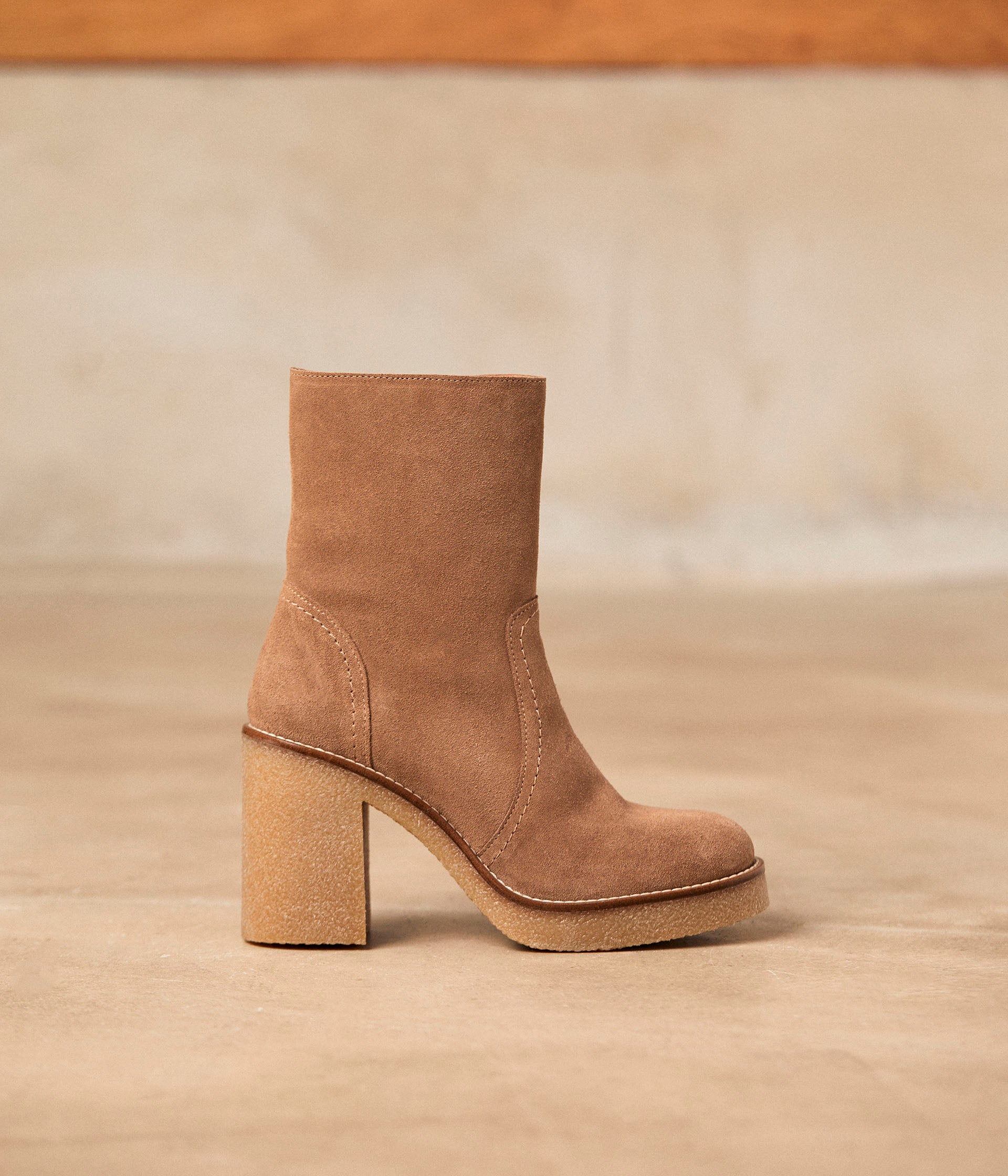 Boots velours beige Alice