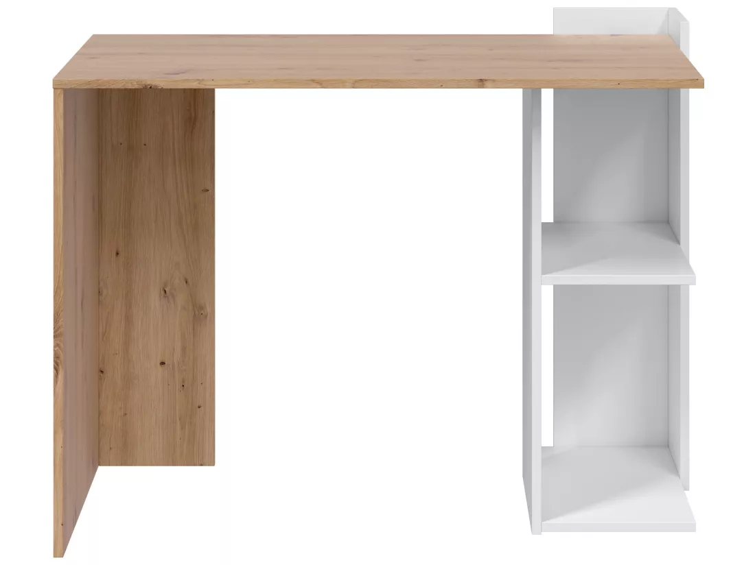 Bureau Llanes 2 niches bois/blanc, 100 cm