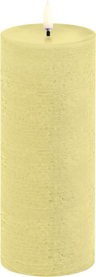 Uyuni LED pillar candle, Wheat Yellow, Rustic, 7,8x20,3 cm Wheat yellow