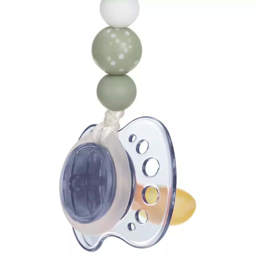 LÄSSIG Soother Holder WoodSilicone Little Universe Olive