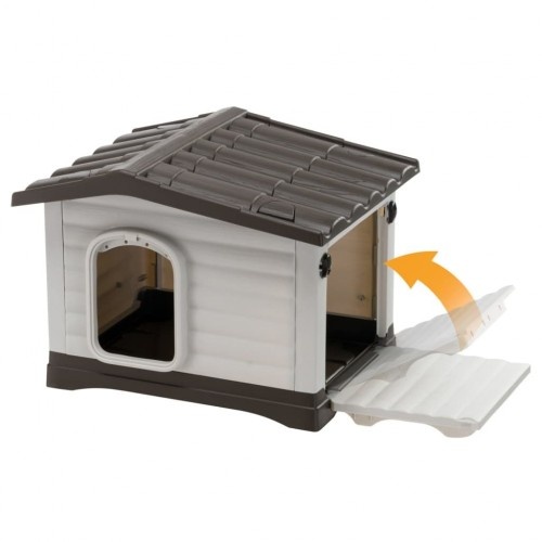 Canil Ferplast Dogvilla 60 marrom e creme