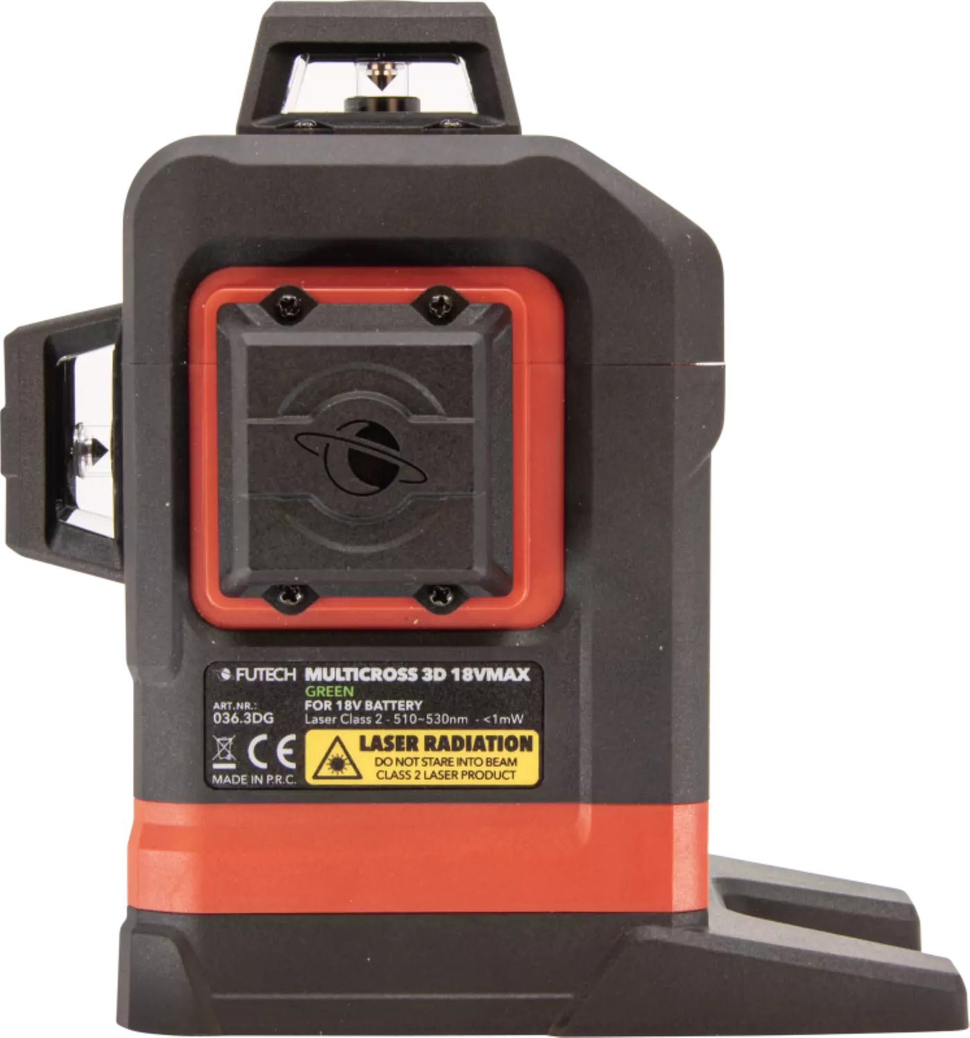 FUTECH Multicross 3D 18VMAX kruislijnlaser set incl. statief en 18V batterij adapter - groen - 70m - 3 lijnen