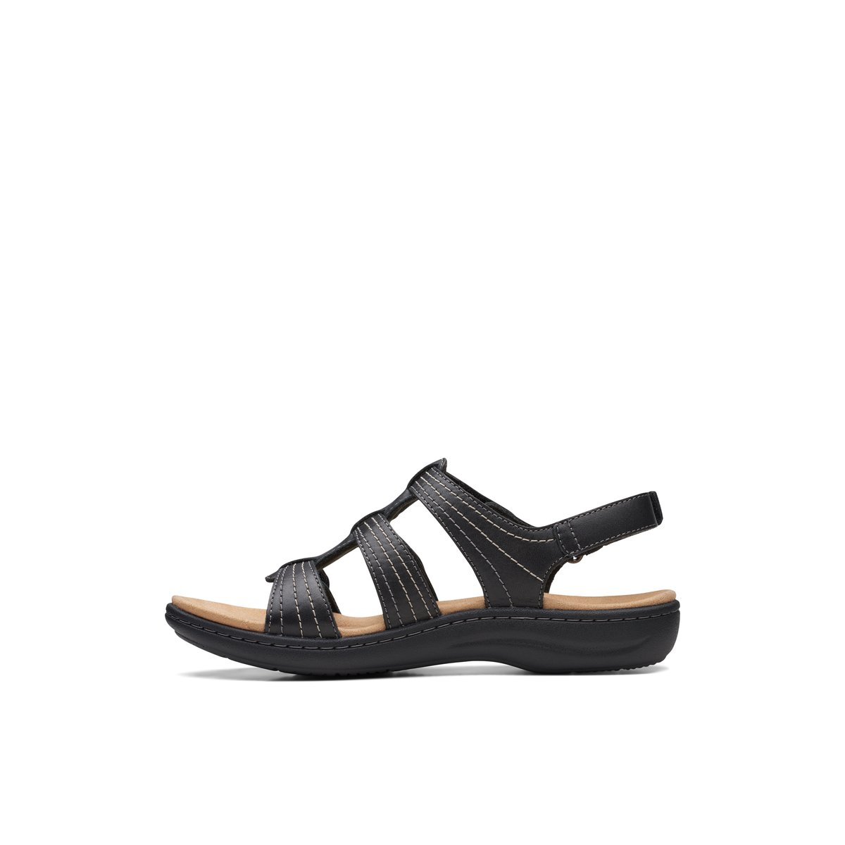 CLARKS-Laurieanvine-Sandales à la cheville et à bride en T - Talon plat - Noir