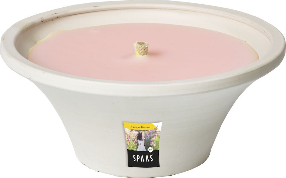 Spaas citronellakaars Summer Blossom bloemig roze 9 uur D 17,5 H 7,5 cm
