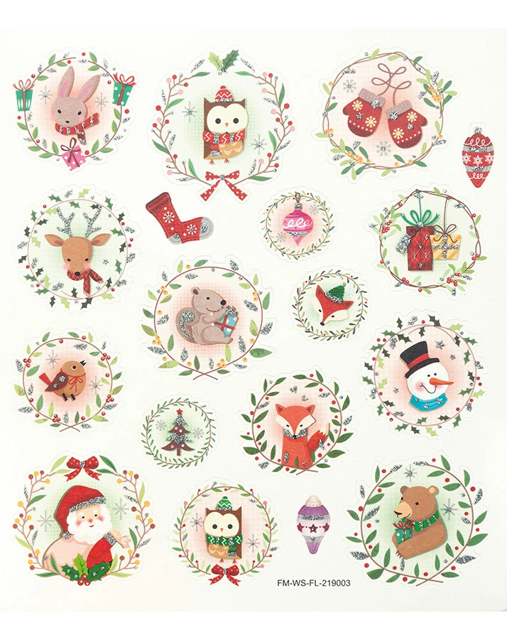 Charming-Sticker CHRISTMAS III mit 2 Bögen in bunt