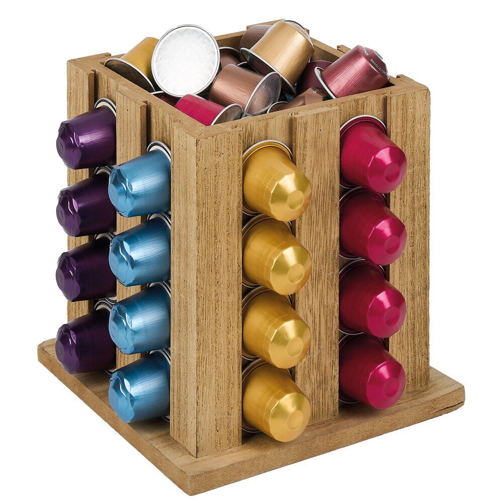 Support à capsules en bois 16x16x16cm