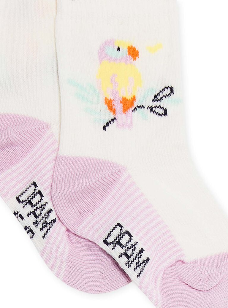 Chaussettes motifs oiseaux bébé fille