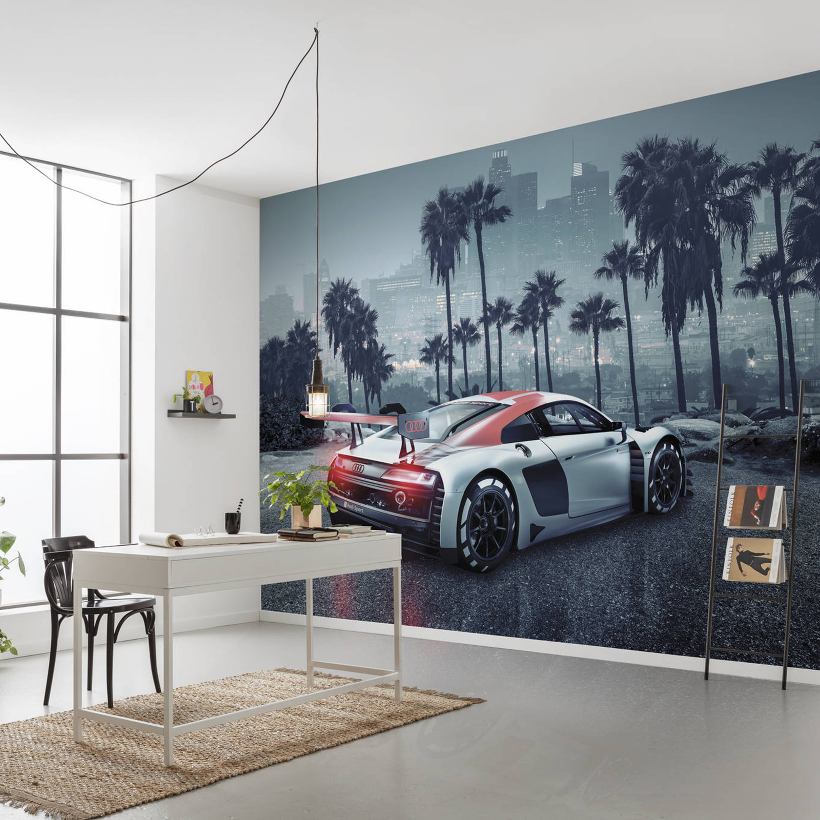 Papier-Fototapete AUDI R8 L.A. - bunt - 368x254 cm