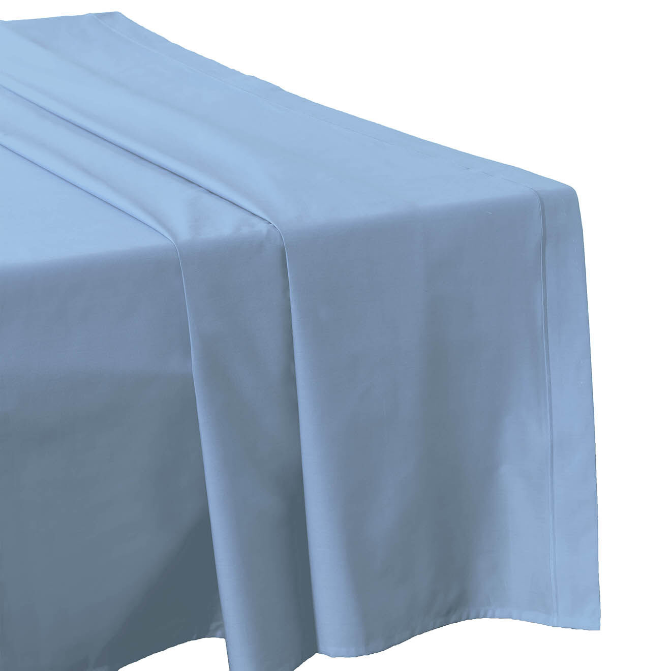 United by PDC Drap plat 100% Percale de Coton bleu clair