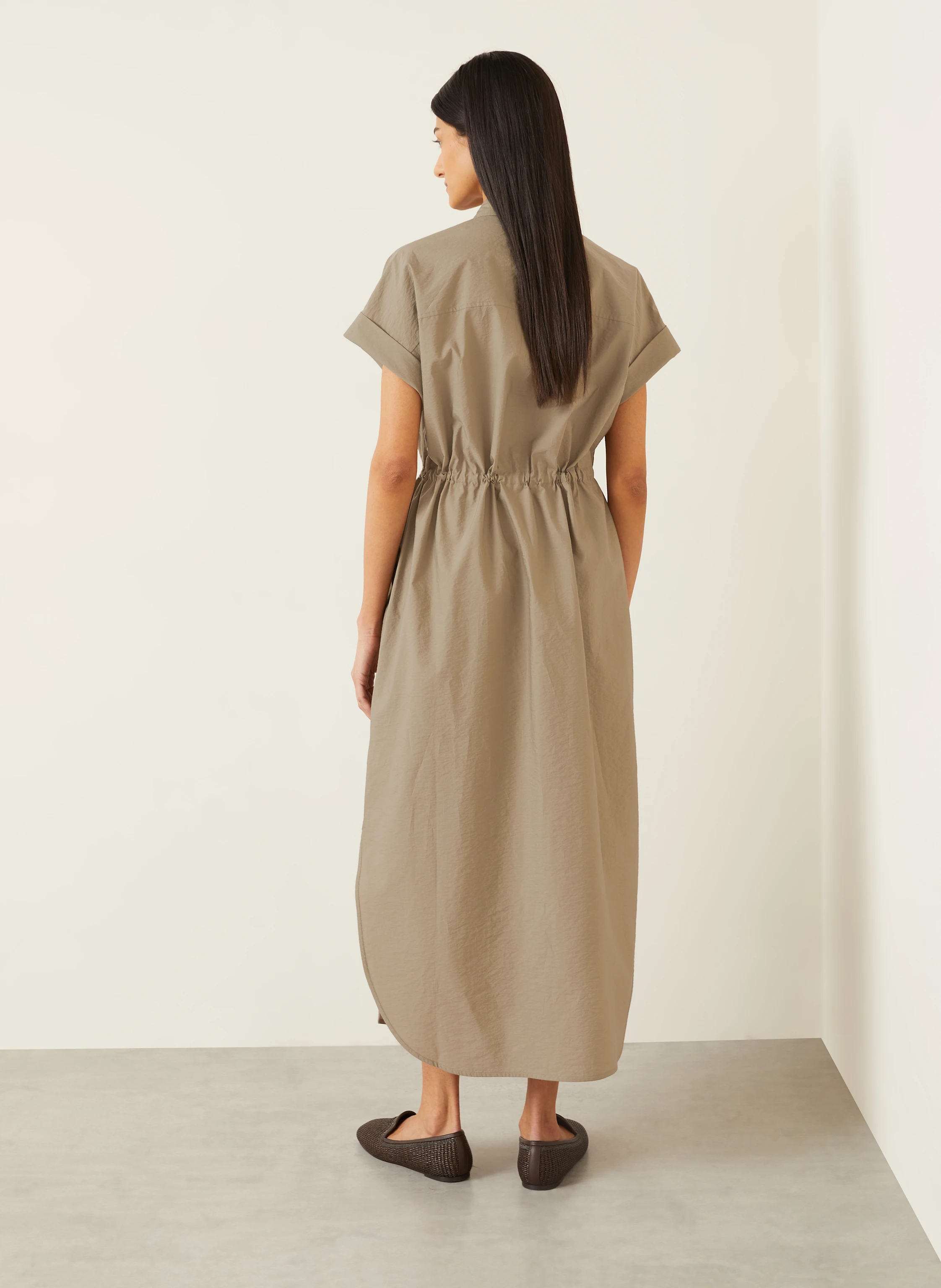 BRUNELLO CUCINELLI Hemdblusenkleid mit Schmucksteinen