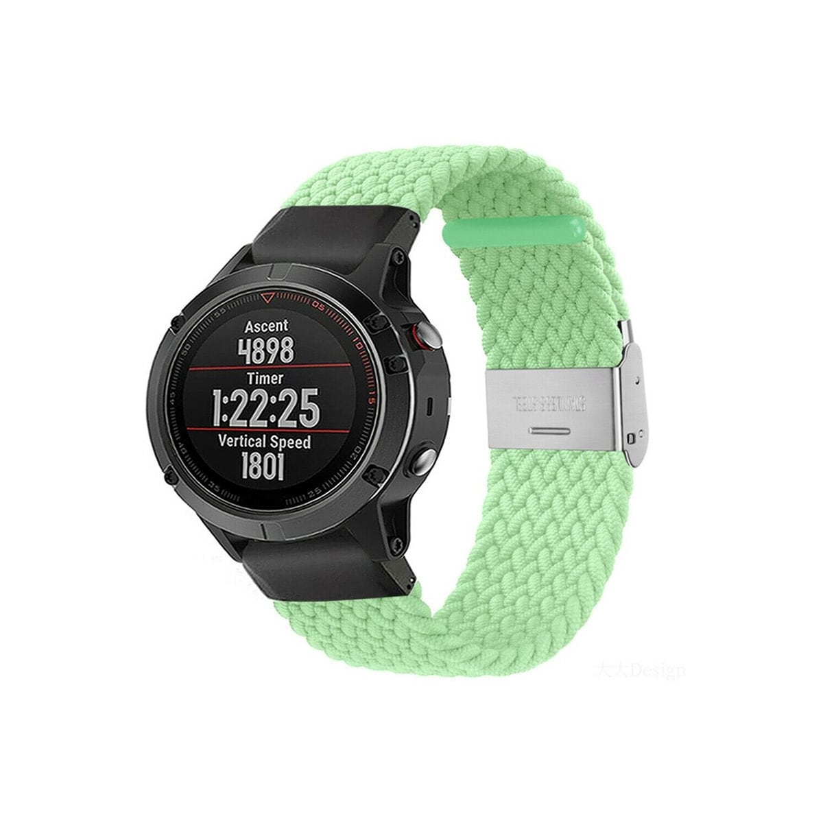Flettet elastisk armbånd Garmin Fenix 5X - pistachio