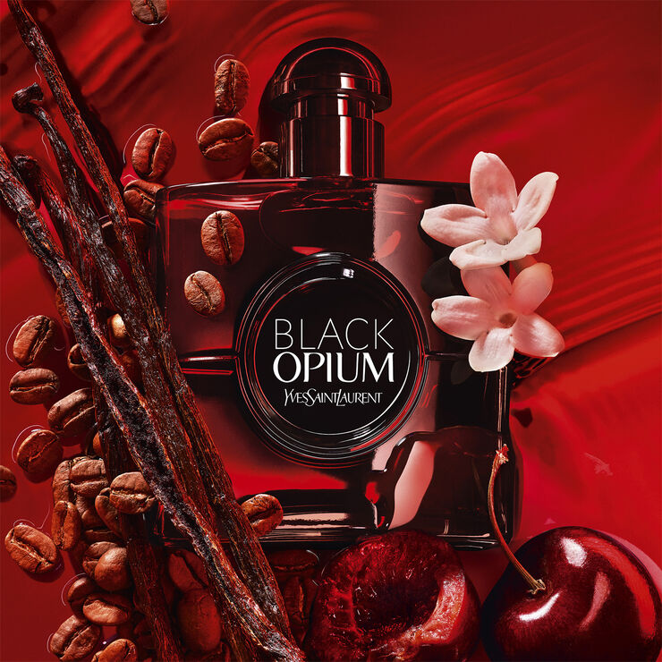 Yves Saint Laurent Black Opium Eau de Parfum Over Red