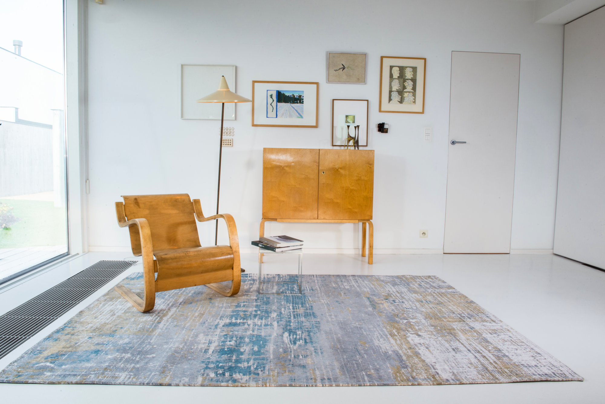 Ecorugs vloerkleed Streaks blauw 80x150 cm