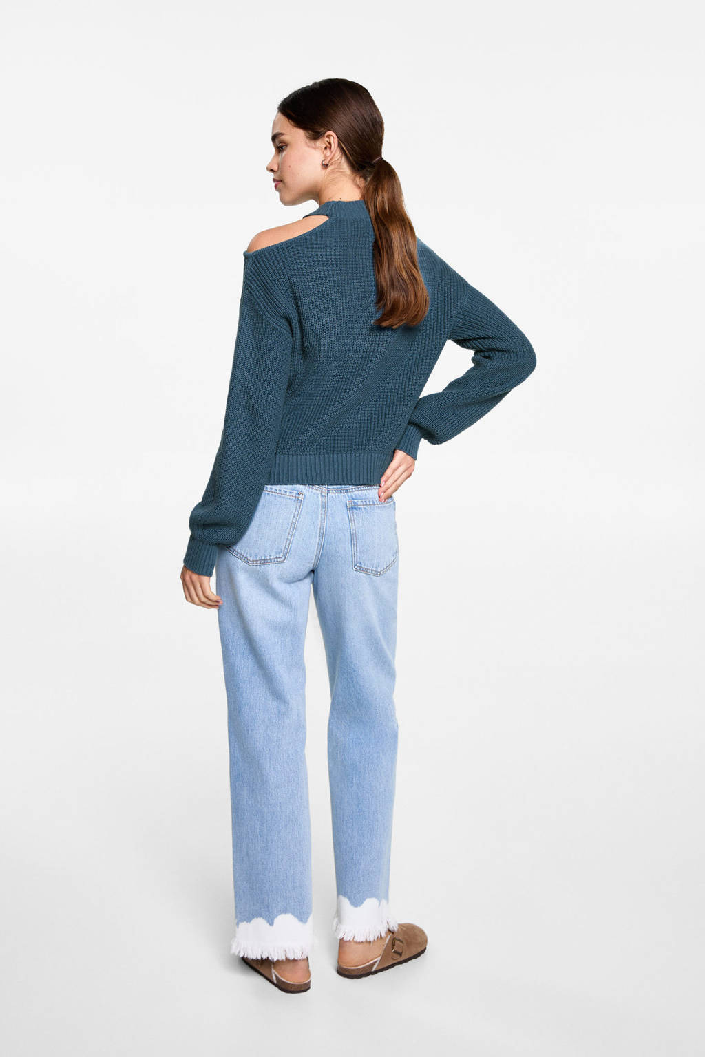MANGO TEEN trui blauw gebreid