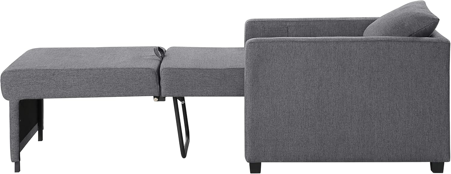 Atlantic Home Collection Schlafsessel Jerry, BxTxH: 74 x 89 x 89 cm, Liegefläche ca. 57 x 183 cm, mit Fernbedienungstasche, Grau