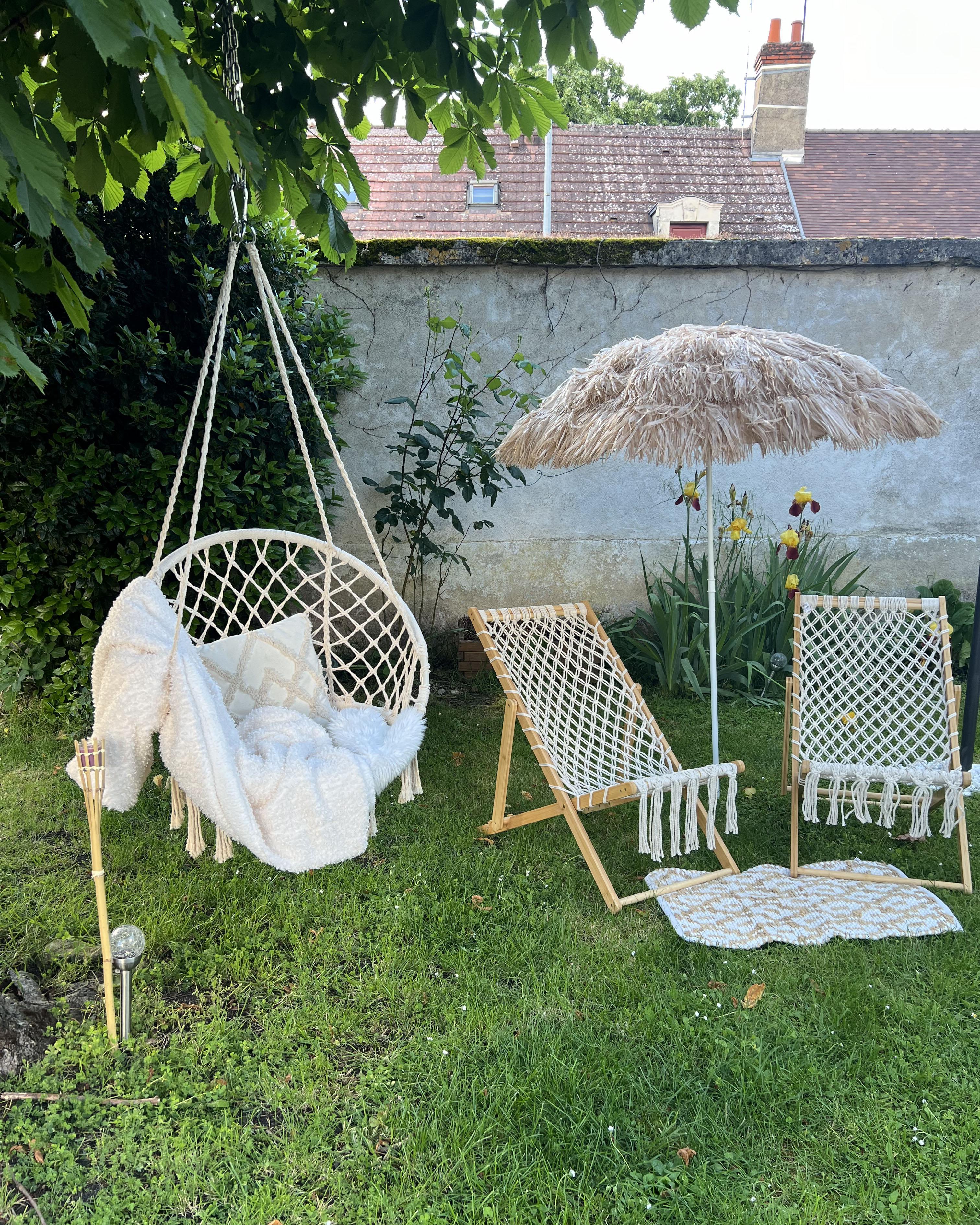 Hangstoel GABELLA Katoen Wit