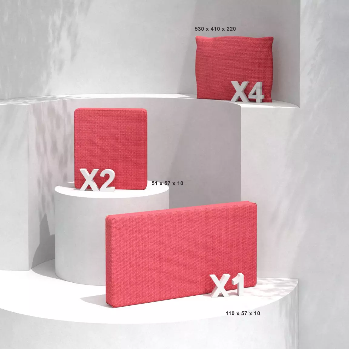 Coussins de remplacement pour salon de jardin Calvi 4 places Rouge