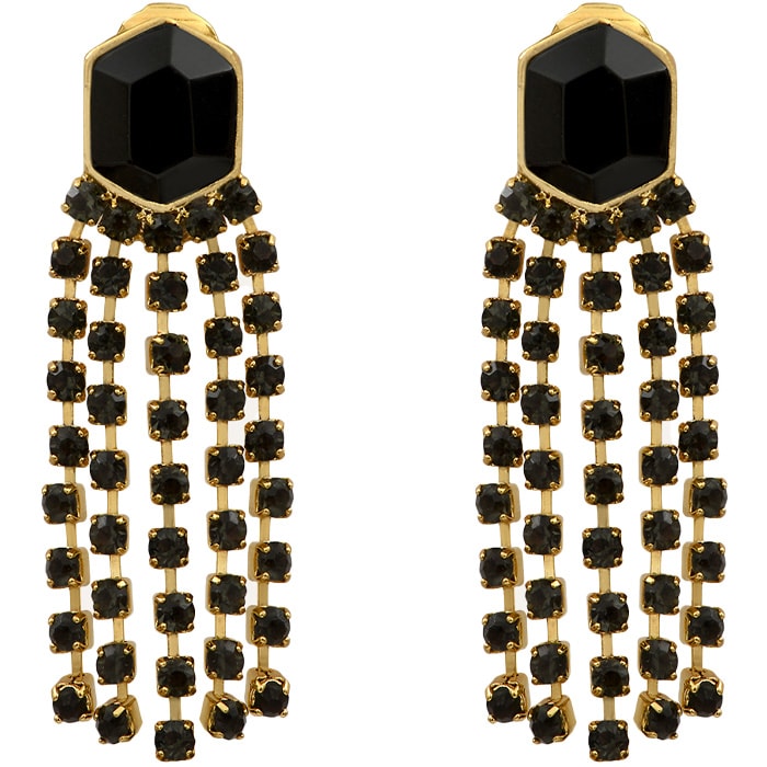 Boucles d'oreilles Sparkling - Métal doré & cristaux