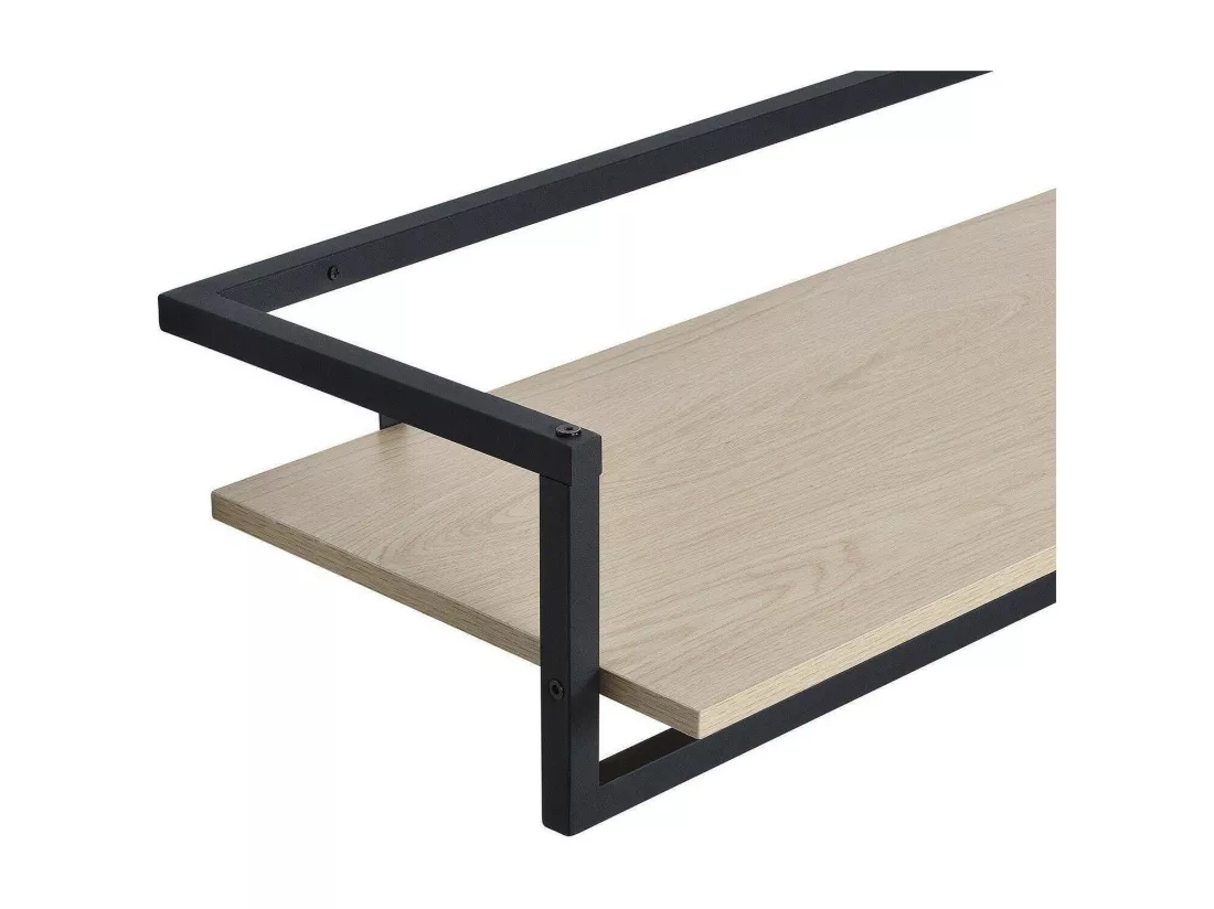 Penderie étagère murale bois et métal noir L90 cm ETAN