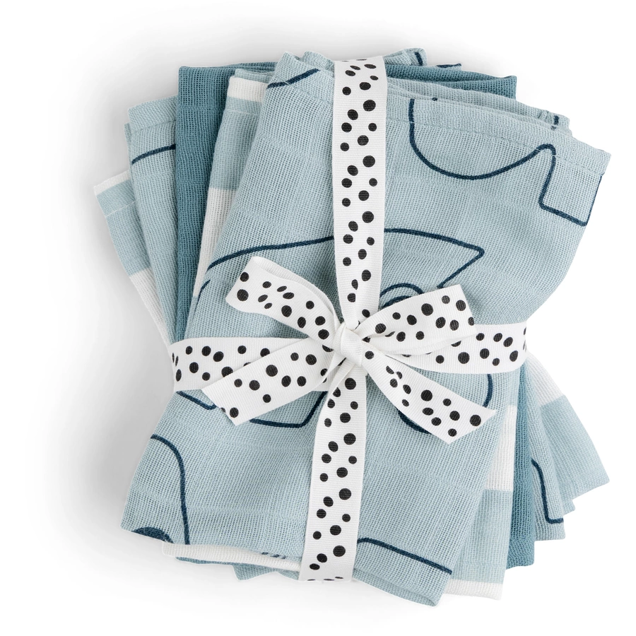 Done by Deer™ Waschlappen 5-pack Deer friends Blau