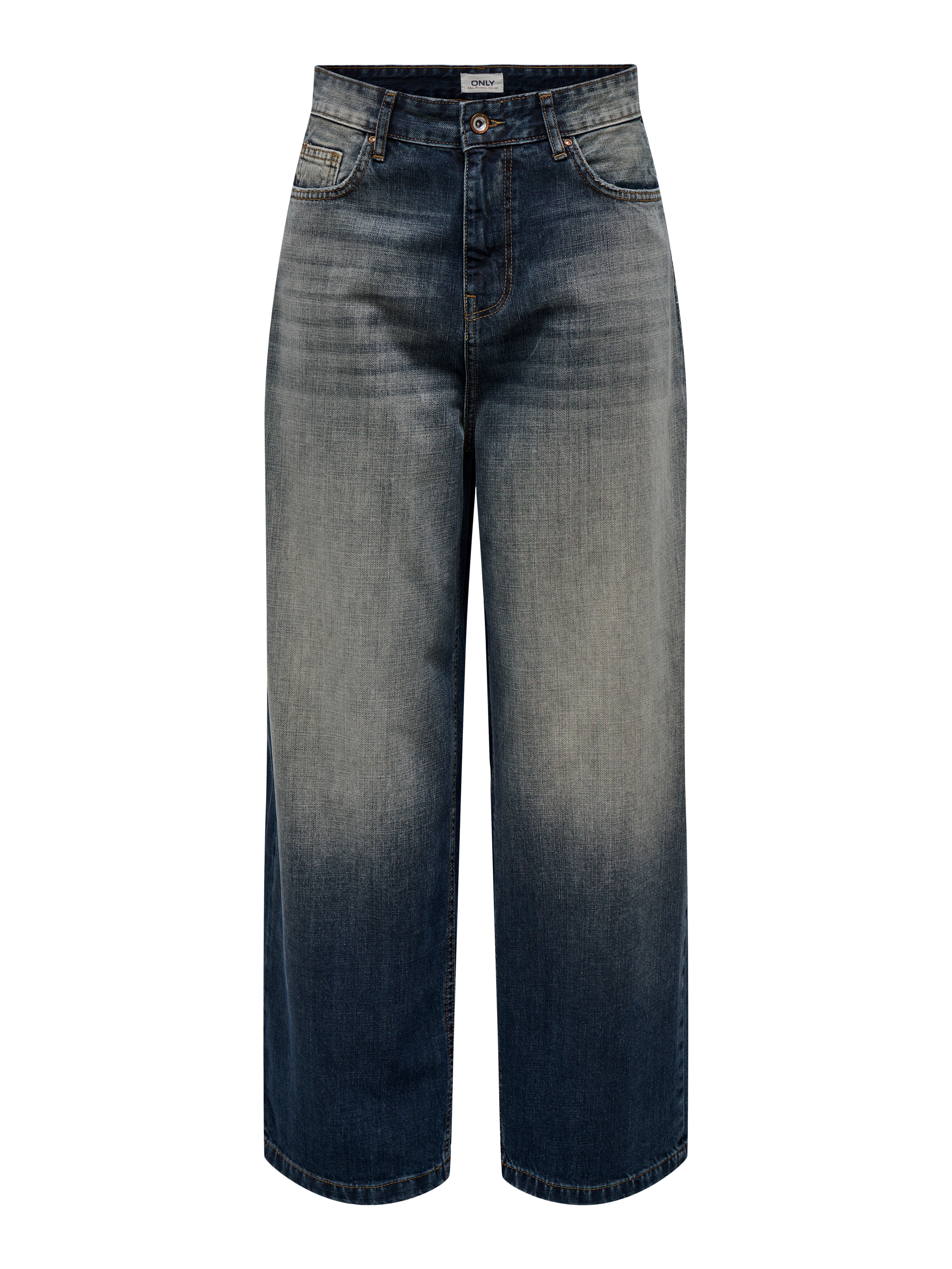 ONLDEMI Mittlere Taille Weiter Beinschnitt Jeans Dark Blue Denim