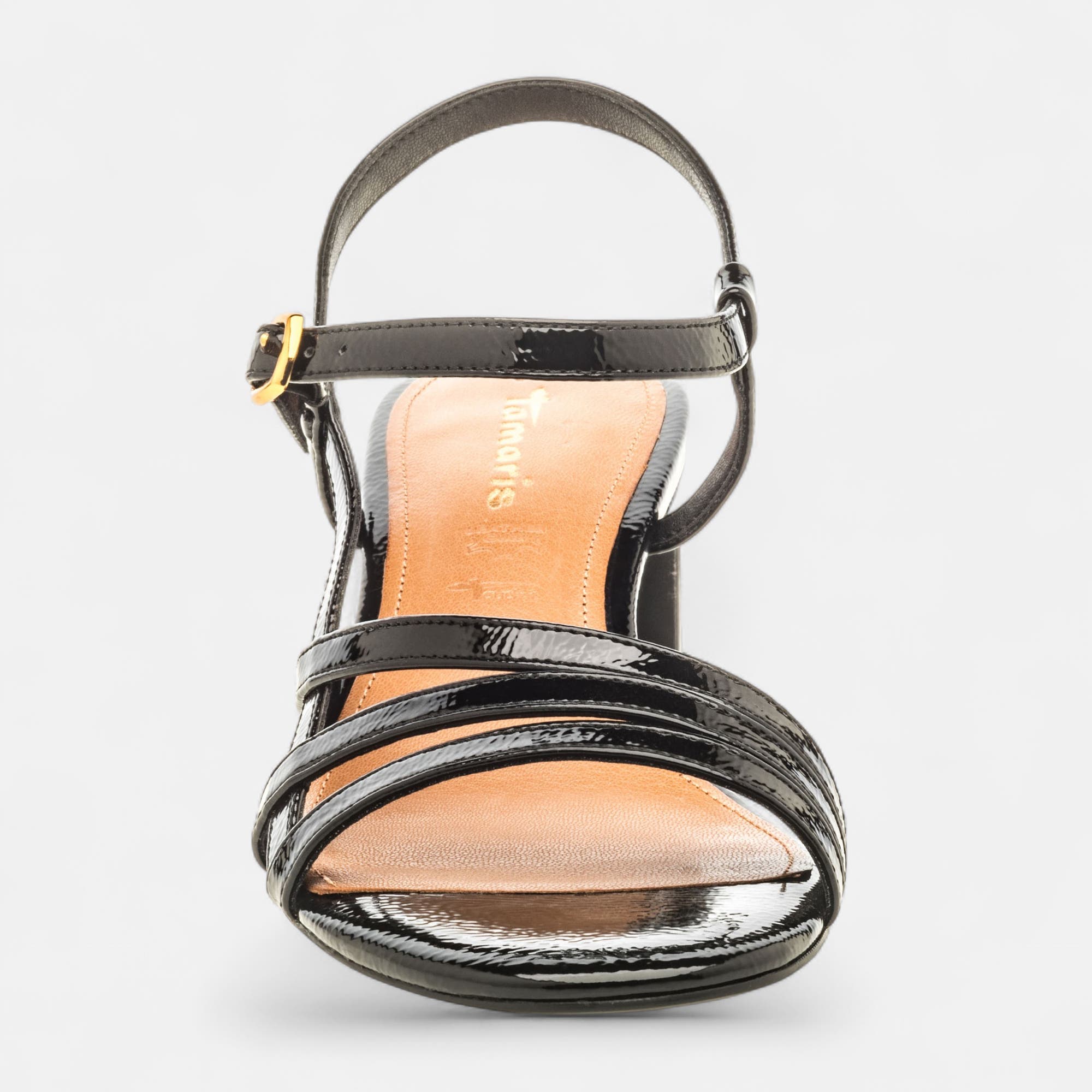 Nu-pieds à talon Femme noir vernis