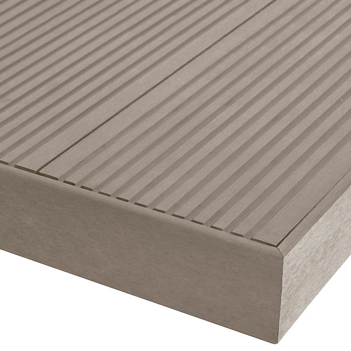 Profil de finition lame de terrasse Neva composite taupe L.220 x l.5.2cm