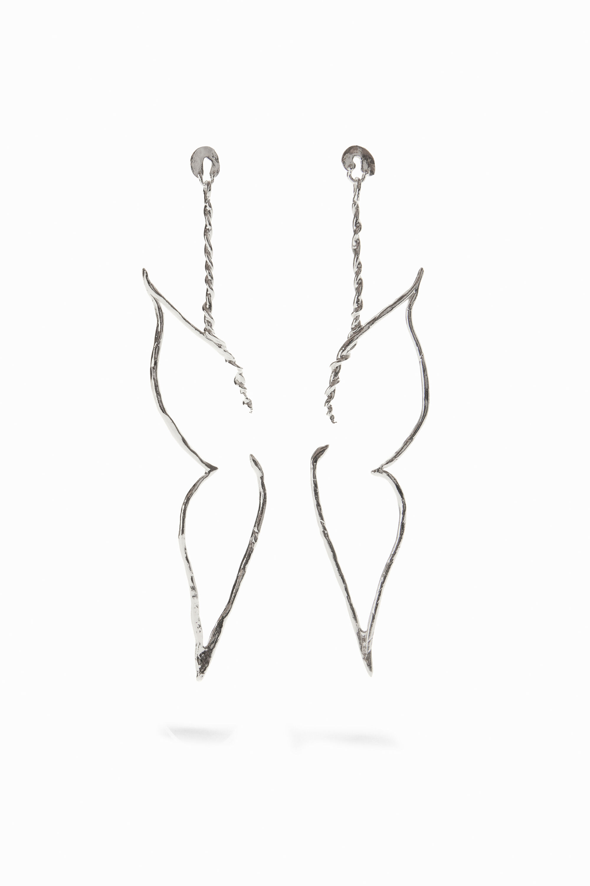 Boucles d'oreilles papillons XL plaquées argent Zalio