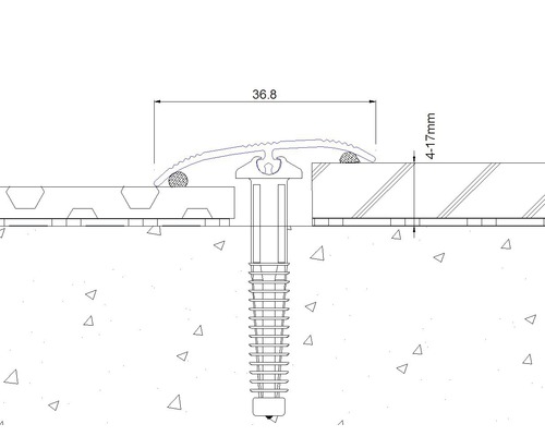 SKANDOR universeel profiel, zilver geanodiseerd, zelfklevend, inclusief deuvels, 5,5 x 37 x 2700 mm