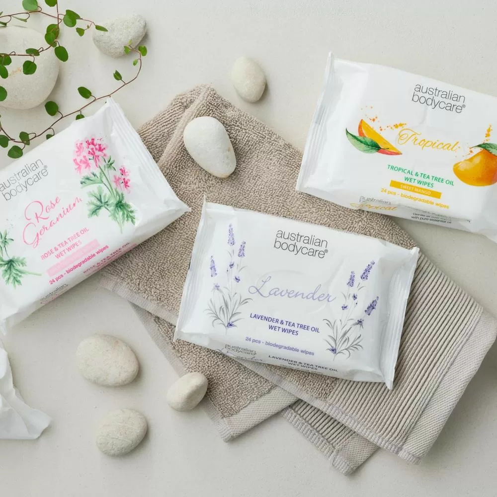 Australian Bodycare Rose Wet Wipes - 24 stk.