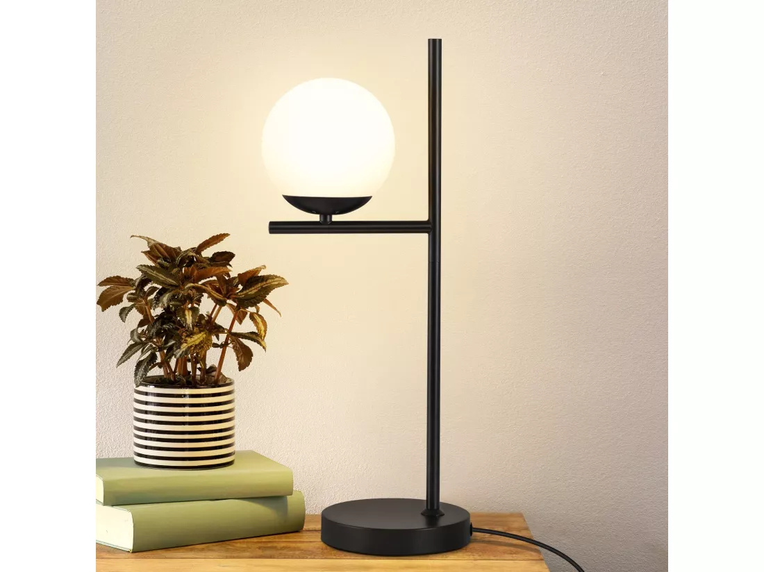NETTLIFE lampe de Table salon lampe de chevet E27 noir moderne verre Design Vintage rétro industriel lampe de Table avec 1.5M