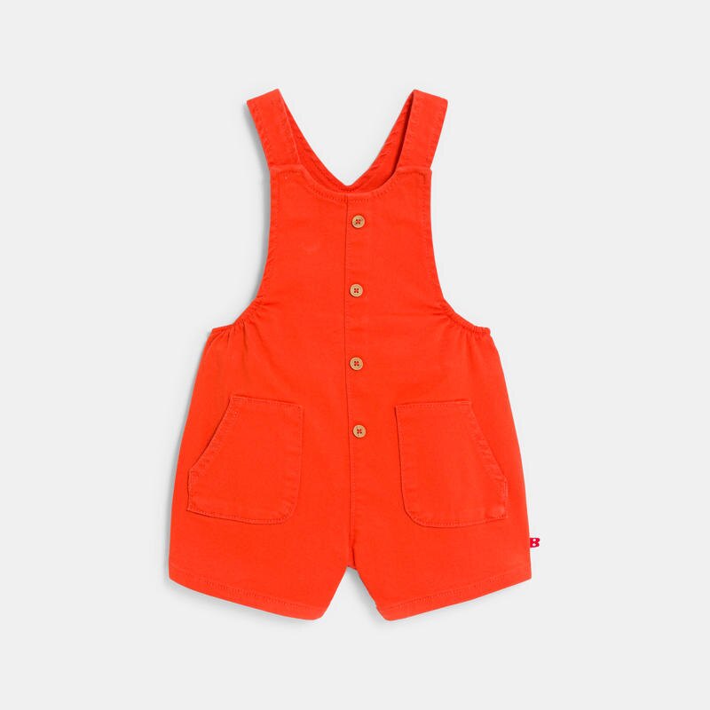 Salopette twill et t-shirt fraises rouge bébé fille Gris ou noir