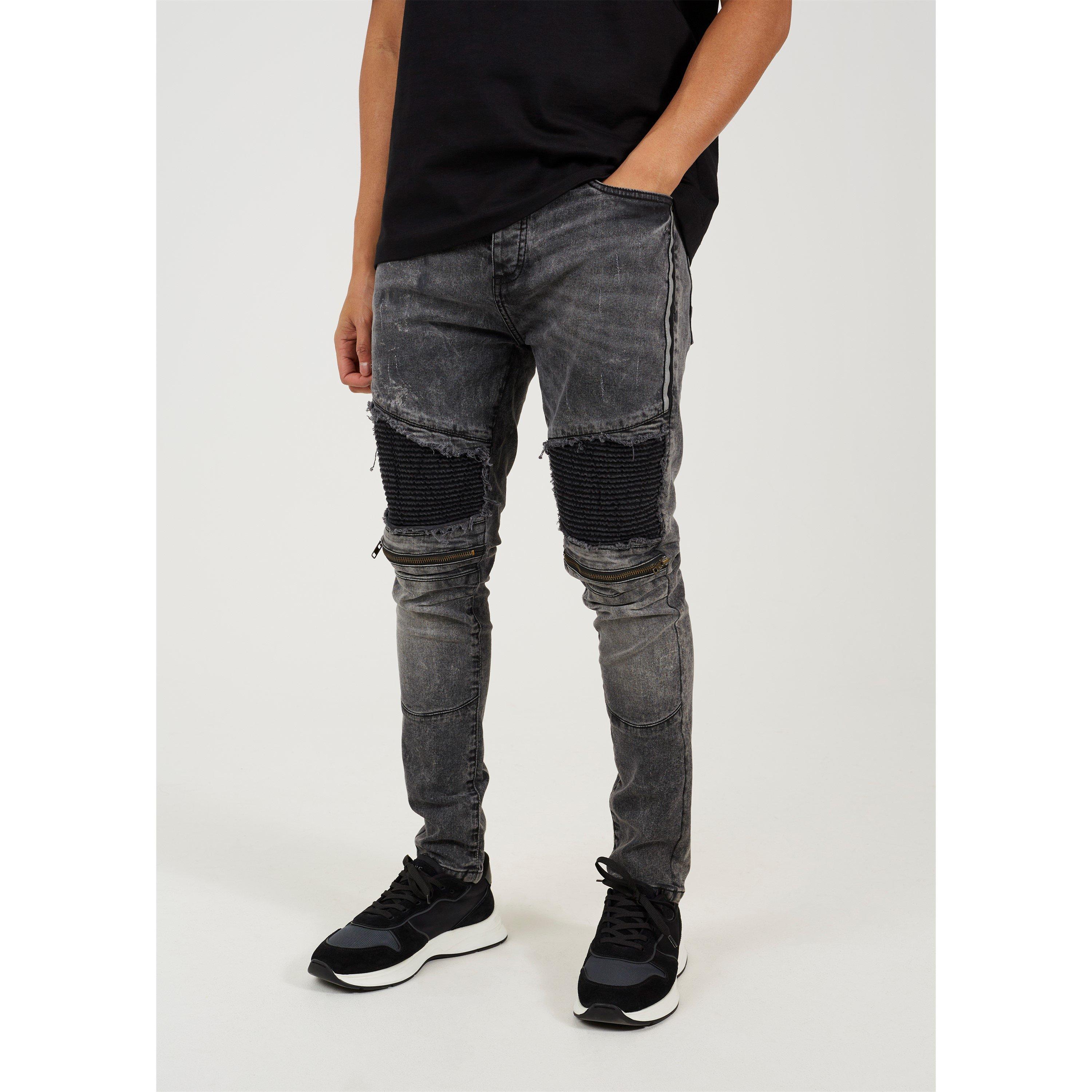 Brave Soul Black Wash Biker Jean
