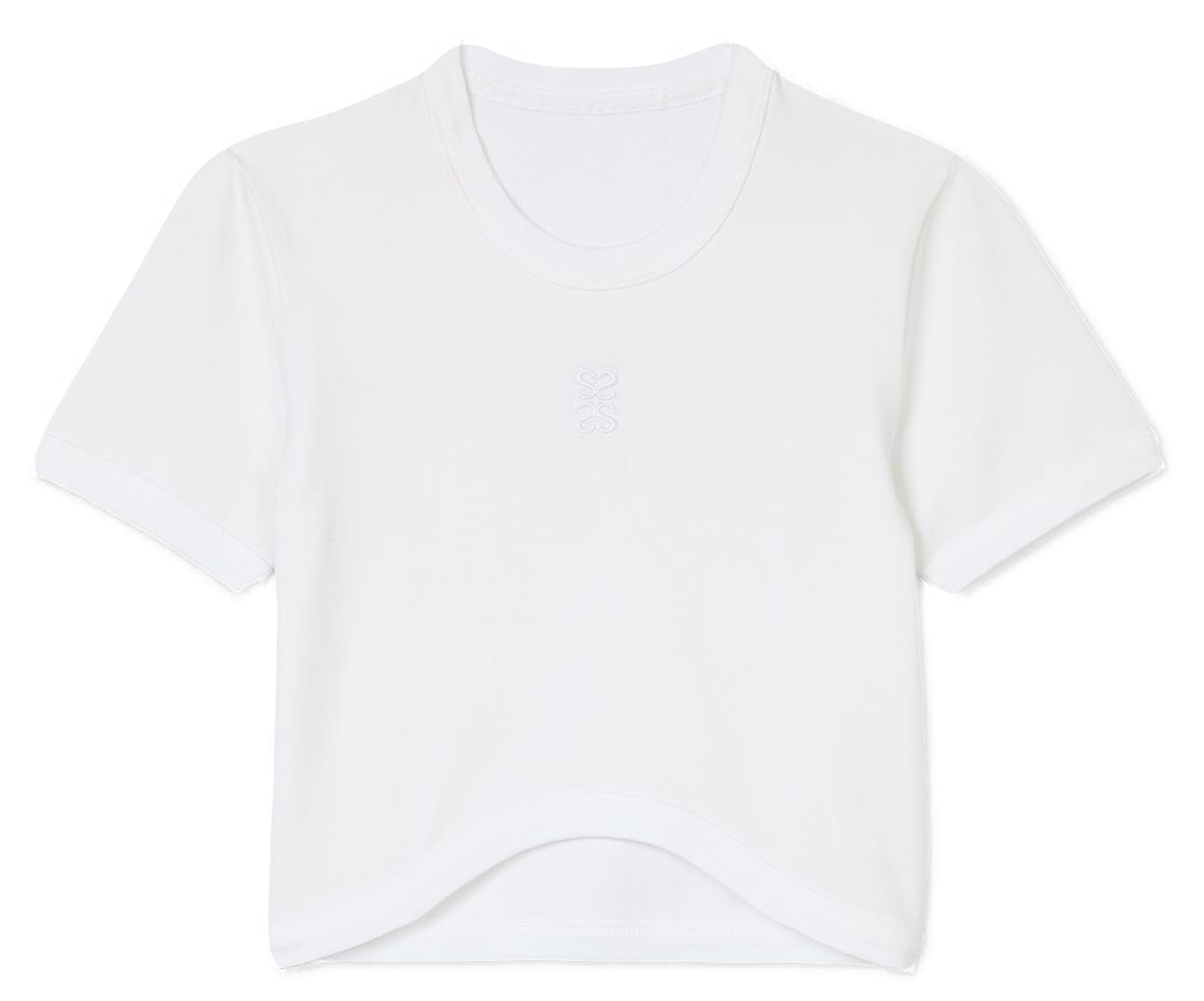Tee-shirt col rond ajusté en coton | Blanc