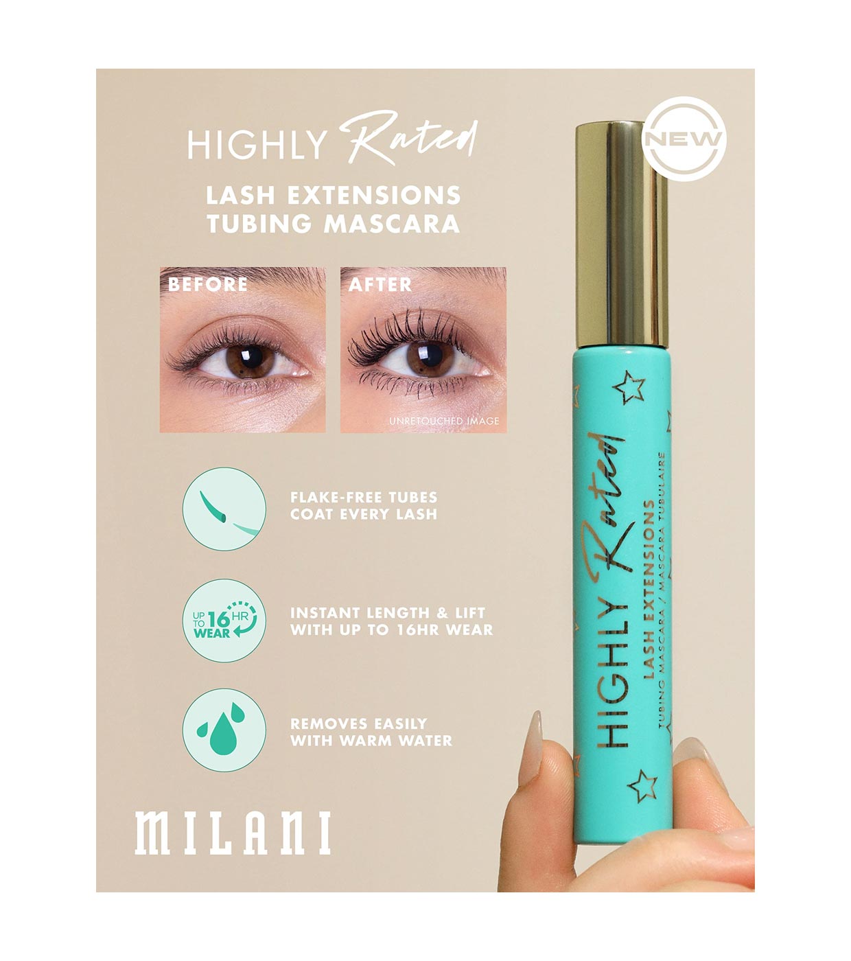 Milani - Mascara Highly Rated Lash Extensions - 110: Black