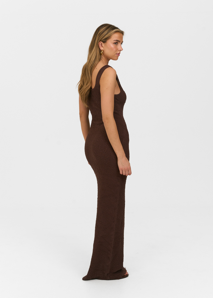 Ivana jurk choco bruin