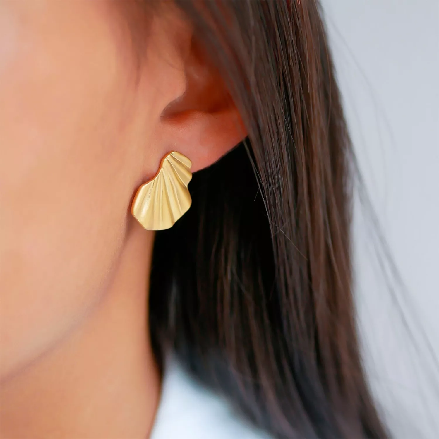 Enamel Wave Øreringe 18 kt. Forgyldt Sølv E70GM