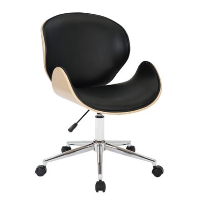 Chaise HERCULE - Bois multiplis imitation chêne clair et polyuréthane noir
