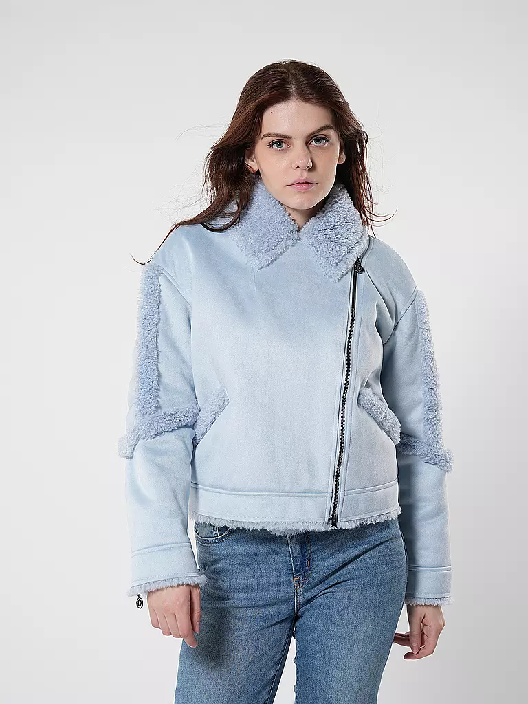 SPORTALM Jacke in Felloptik hellblau