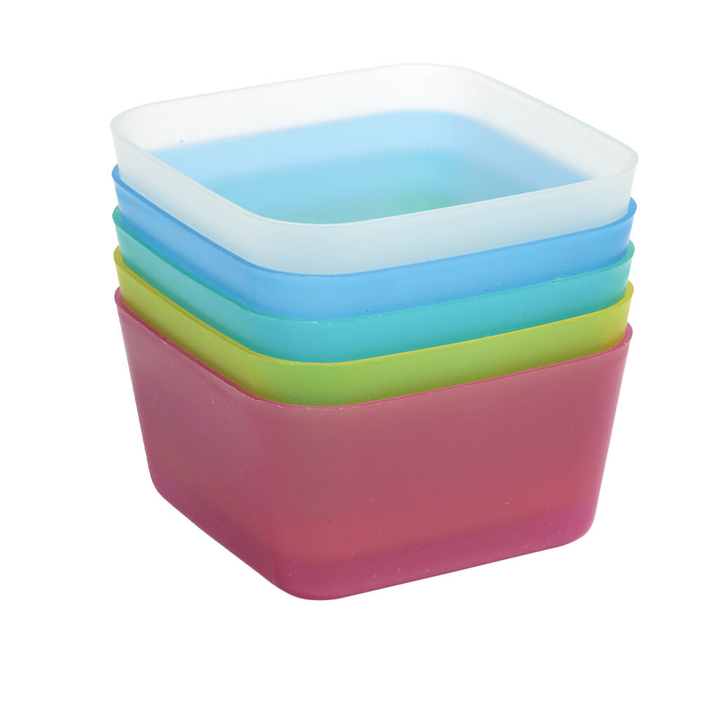 Panière de rangement x5 plastique multicolore 8,6x8,6xH4,5cm