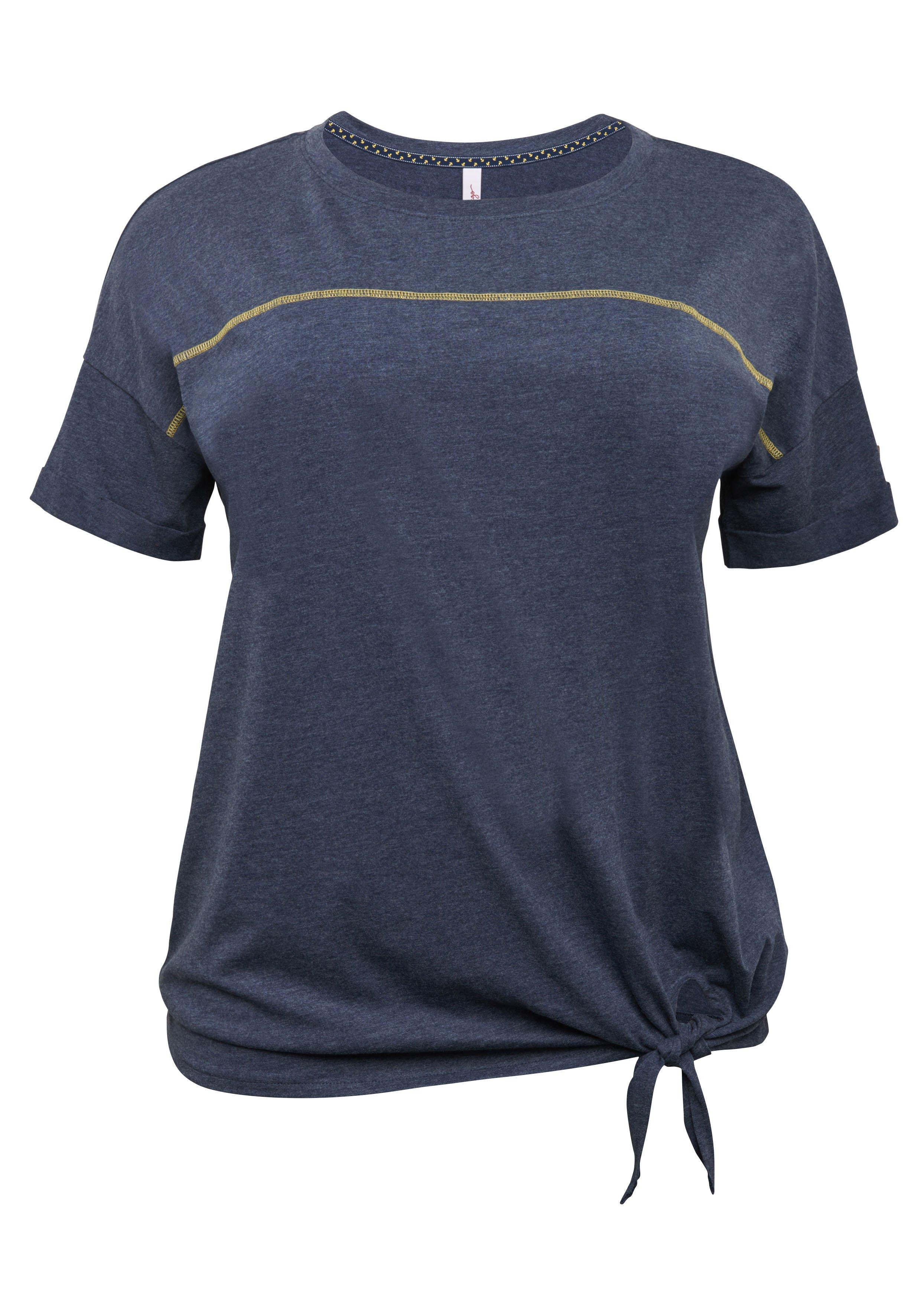 Shirt mit Ziernaht und Knotendetail am Saum