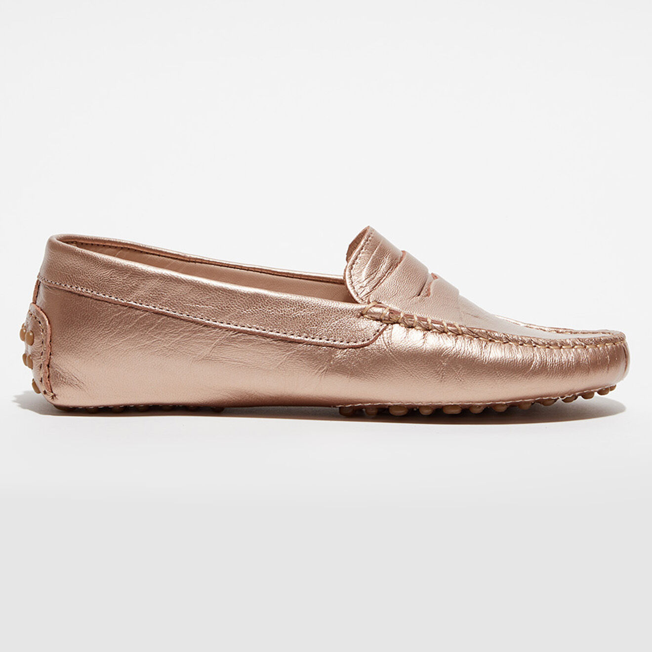 Loafers Mocassins en Cuir métallisé Jade marron