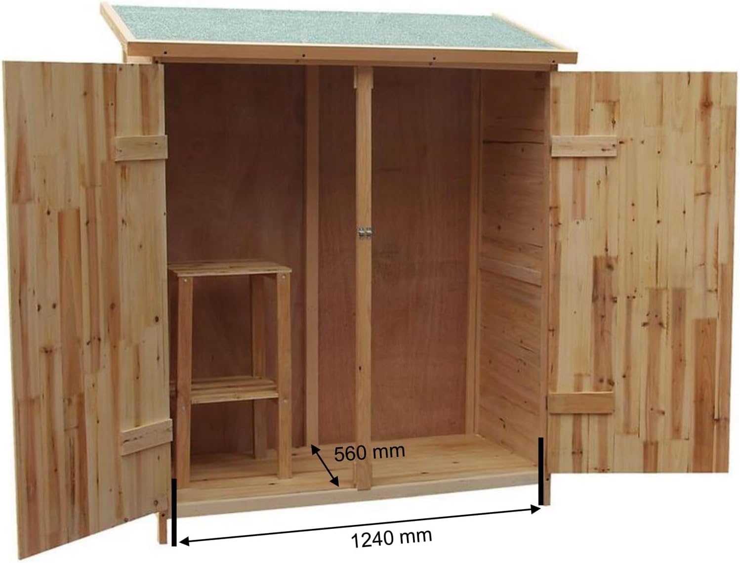 Wiltec Gerätehaus XXL Holz Gartenschrank für Gartengeräte inkl. Montagematerial Gartenhaus zur Aufbewahrung Geräteschuppen Geräteschrank