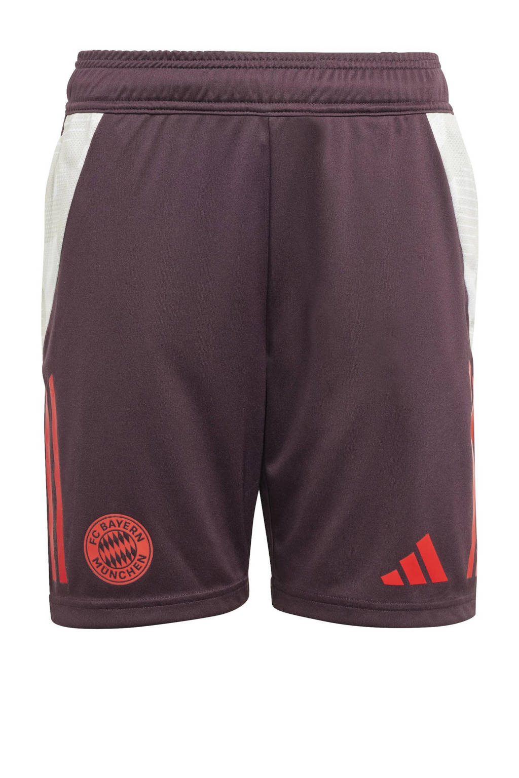 adidas Junior FC Bayern München voetbalshort training donkerpaars/rood/wit