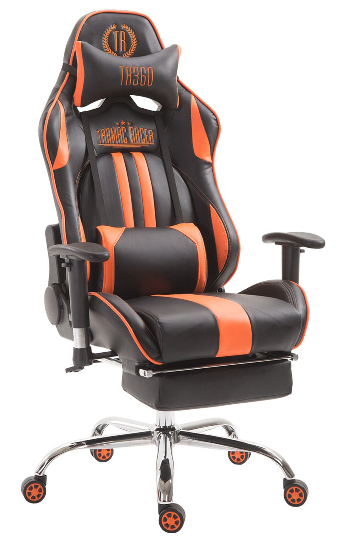 TPFLiving Racing Bürostuhl Limitless mit FußablageSchwarz/Blau