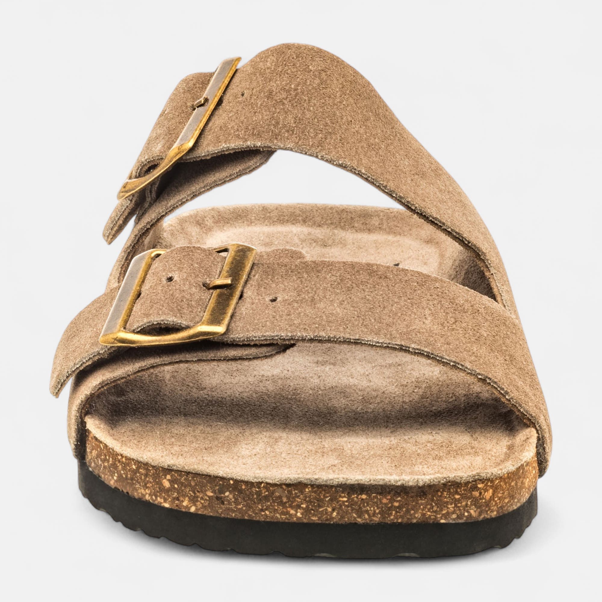 Mules semelle liège Homme en cuir beige