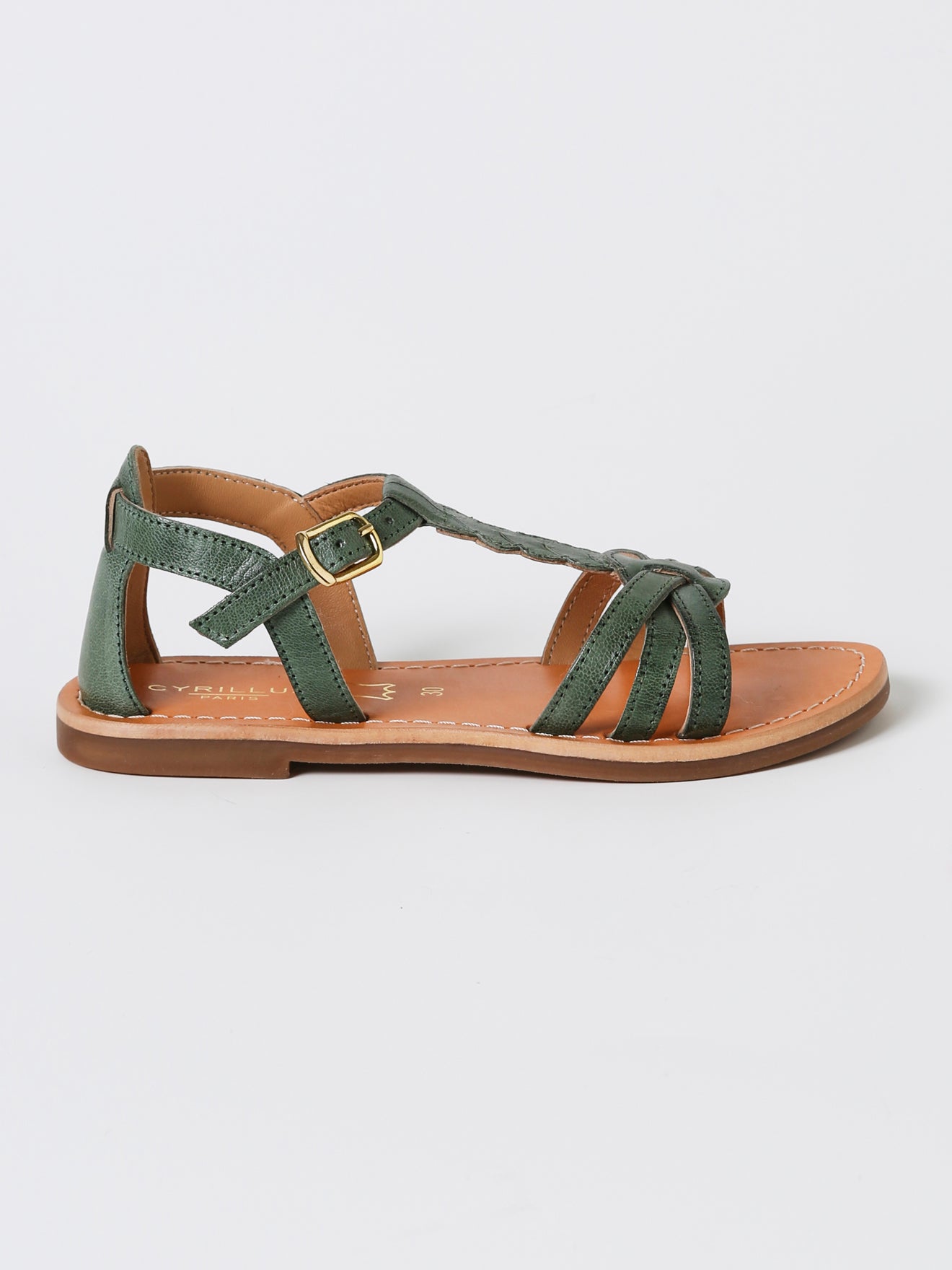 Sandale tressée Fille en cuir