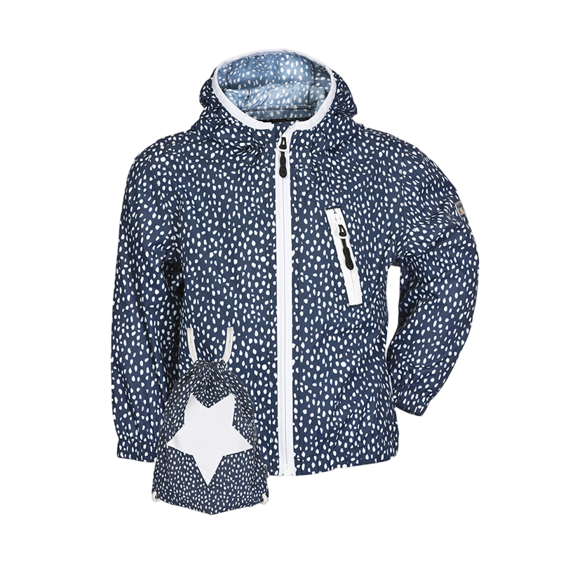 Kinder Travelino Regenjacke blue print